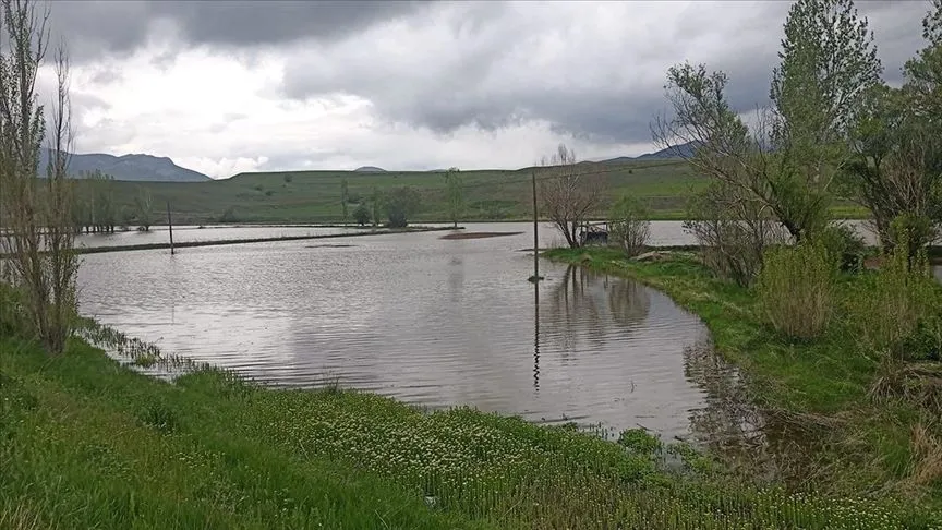 Erzincan’da sağanak sonrası bazı tarım arazileri su altında kaldı