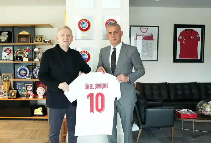 Göksel Gümüşdağ, TFF Başkanı İbrahim Hacıosmanoğlu'nu ziyaret etti