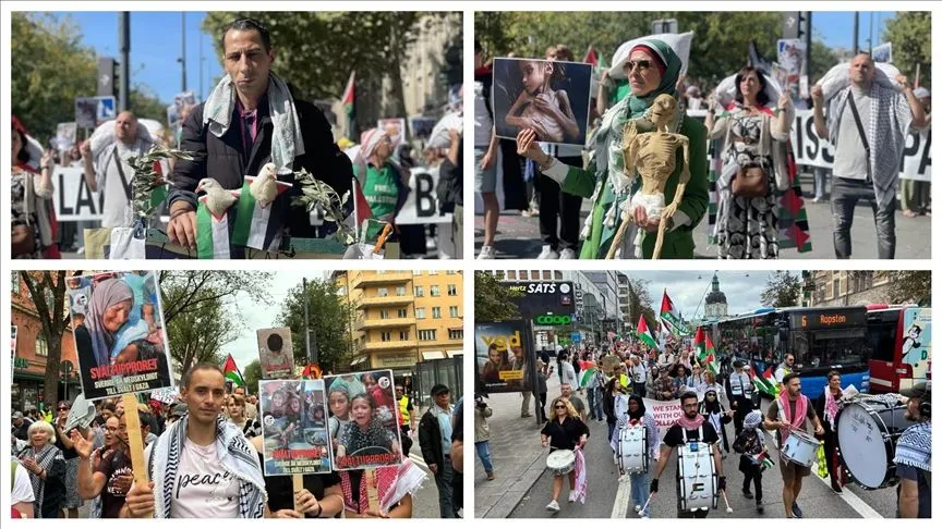 İsrail'in Gazze'ye saldırıları Paris ve İsveç'te protesto edildi