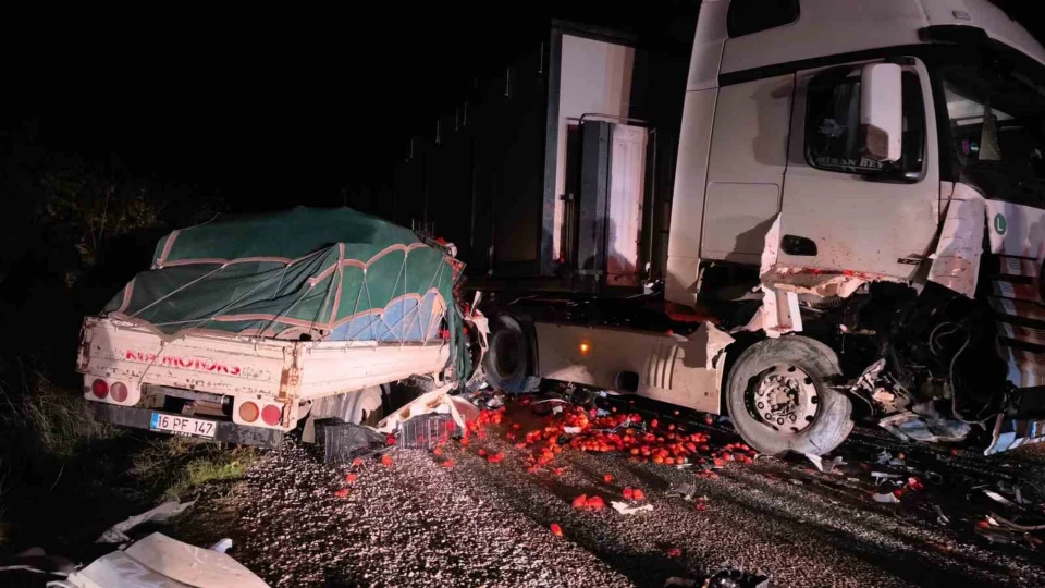 Bursa'da Tır İle Kamyonet Kafa Kafaya Çarpıştı: İki Ağır Yaralı