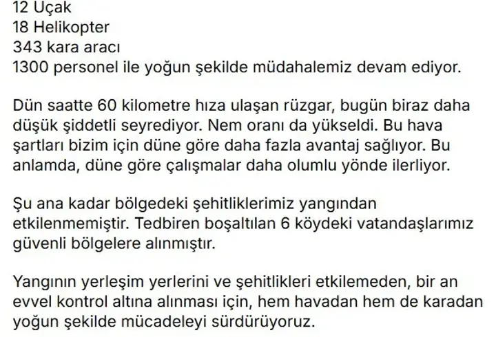 Bakan Yumaklı: Çanakkale Gelibolu'daki yangına müdahalemiz devam ediyor