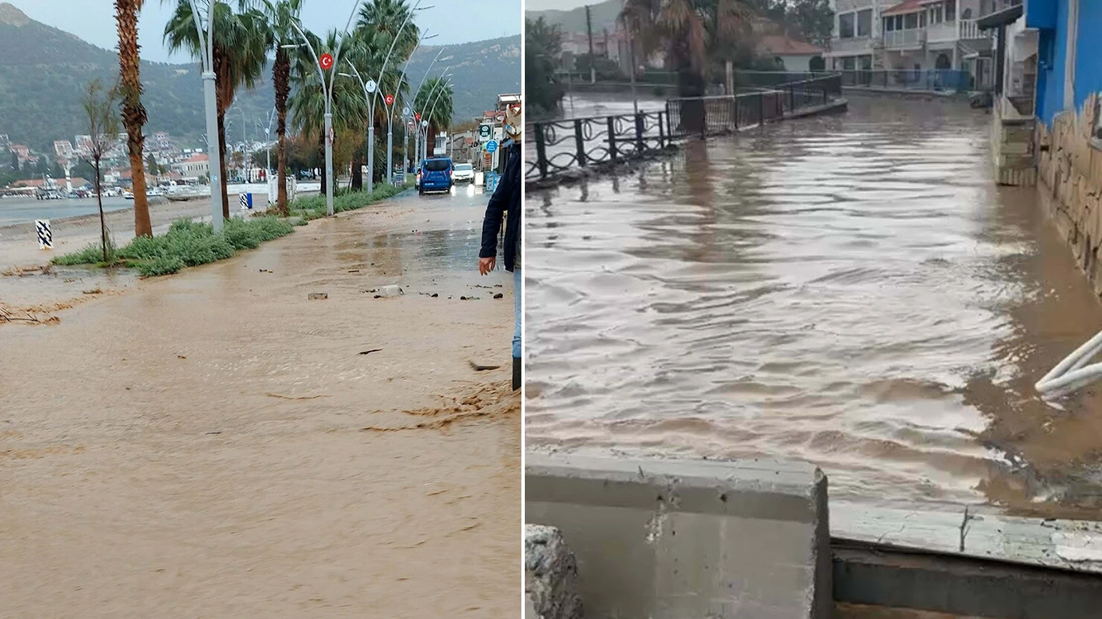 Kuvvetli sağanak İzmir'i vurdu: Sokaklar göle döndü