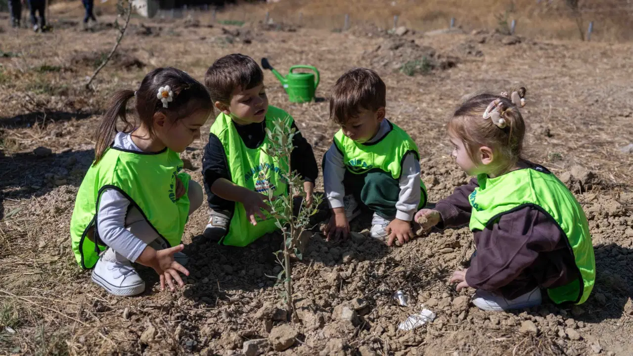 Bornova’nın Minikleri 50 Zeytin Fidanını Toprakla Buluşturdu