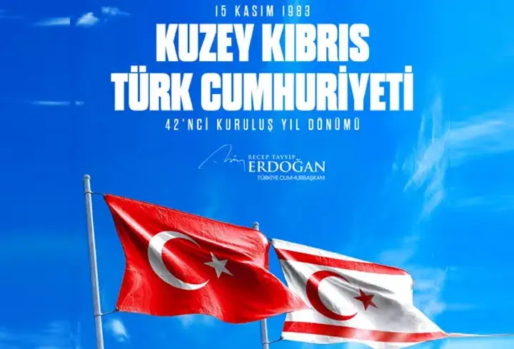 Cumhurbaşkanı Erdoğan, KKTC'nin kuruluşunun 42. yılını kutladı