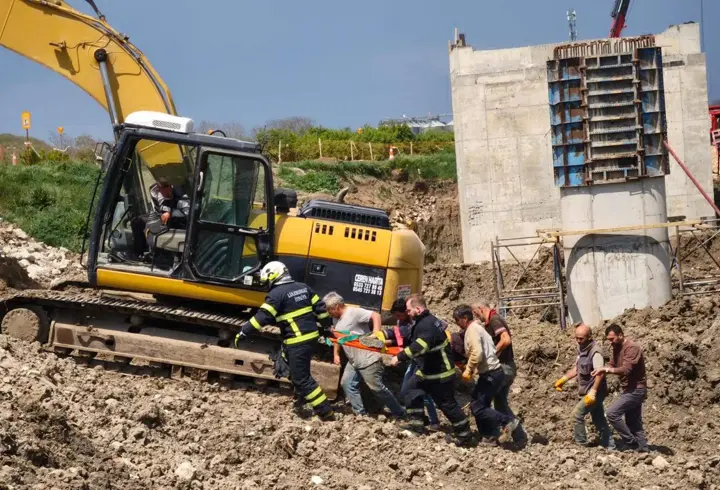 Lüleburgaz'da köprü inşaatında kaza; 1 işçi yaralandı