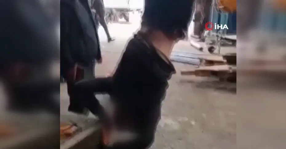 Zihinsel engelli şahsı ayağından vince asan şahıslar gözaltına alındı