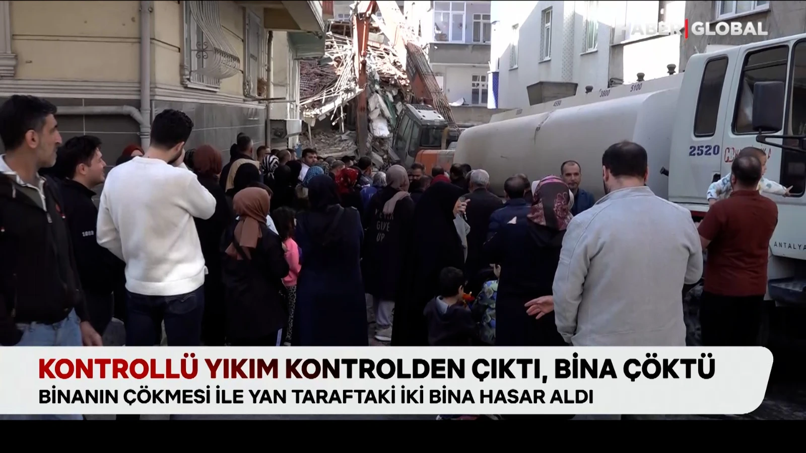 Kontrollü yıkım kontrolden çıktı! Haber Global ekibi görüntüledi