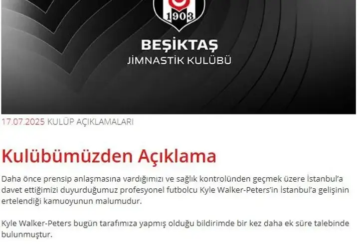 Beşiktaş, Kyle Walker-Peters'in transferinden vazgeçti