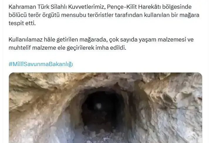 MSB: Mehmetçik PKK'lı teröristlerin inlerine girmeye devam ediyor