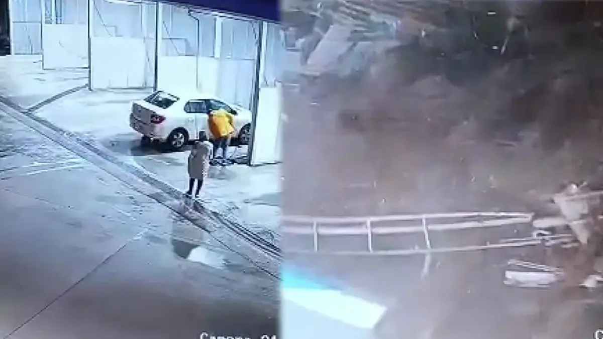 Samsun’daki heyelan anı güvenlik kamerasına yansıdı