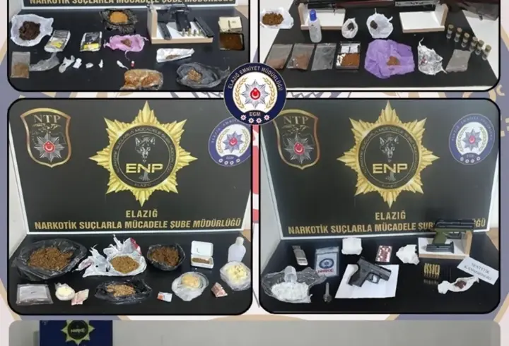 Elazığ’da 20 gündeki uyuşturucu operasyonlarında 16 tutuklama