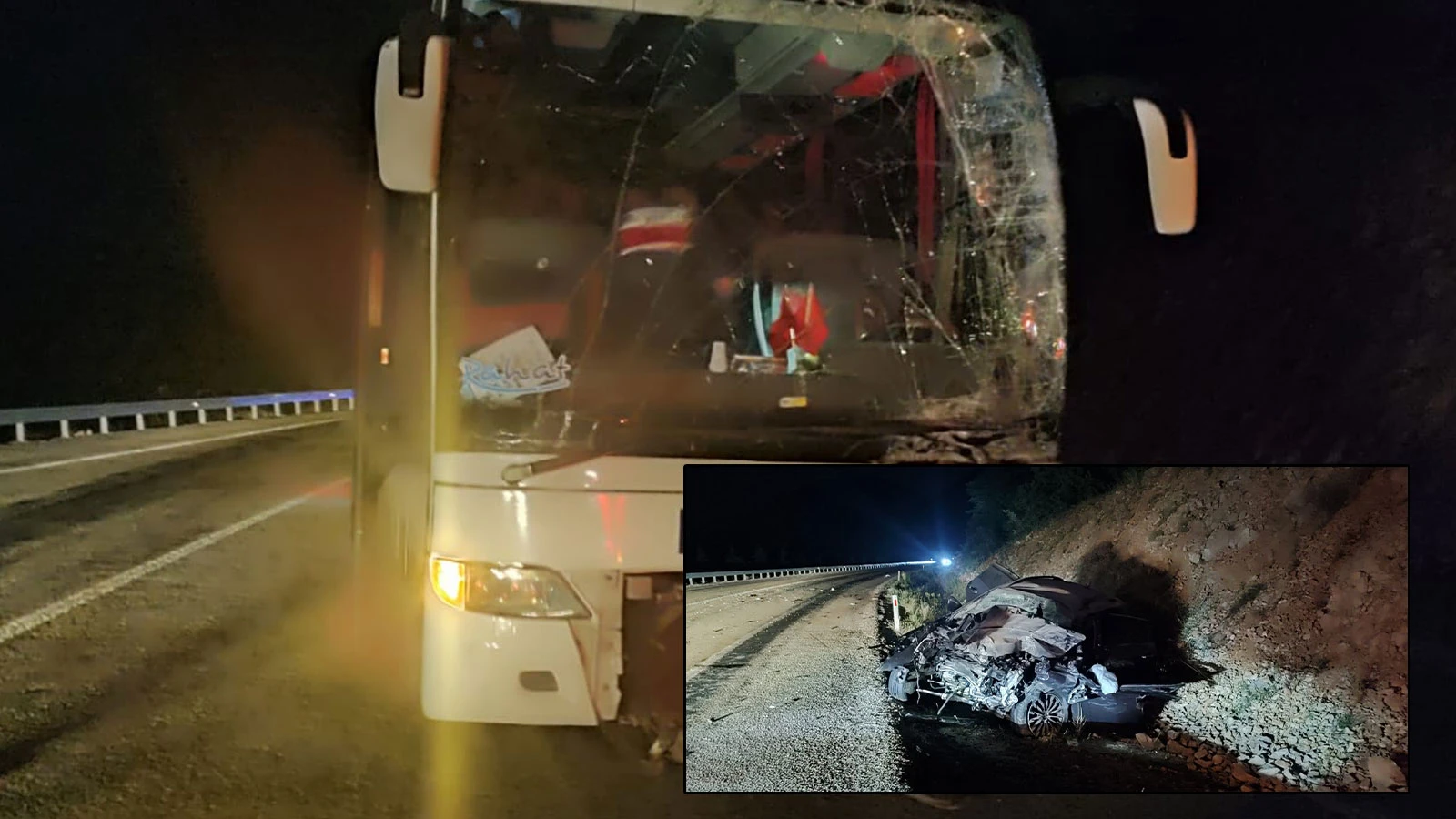 Yolcu otobüsüyle otomobil çarpıştı: Ölü ve yaralılar var