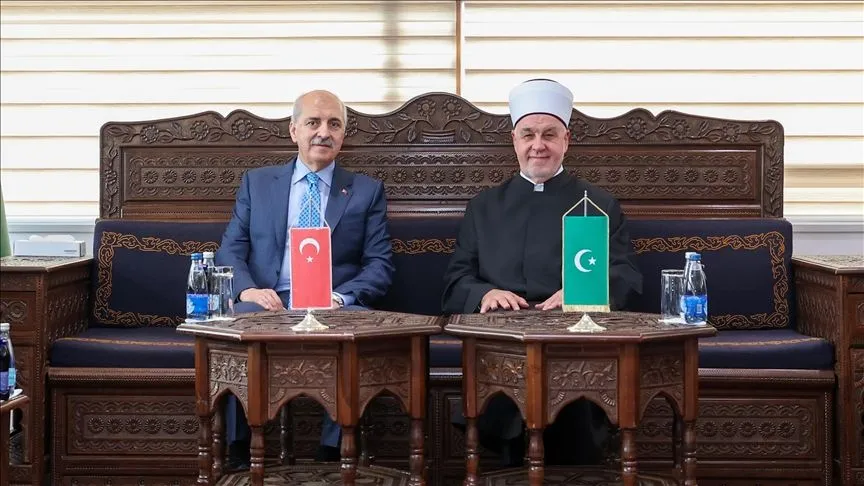 TBMM Başkanı Kurtulmuş, Bosna Hersek İslam Birliği Başkanı Kavazoviç ile görüştü