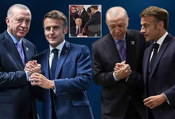 Cumhurbaşkanı Erdoğan'dan Macron'a tokalaşma hamlesi: Psikolojik üstünlük kurdurmadı