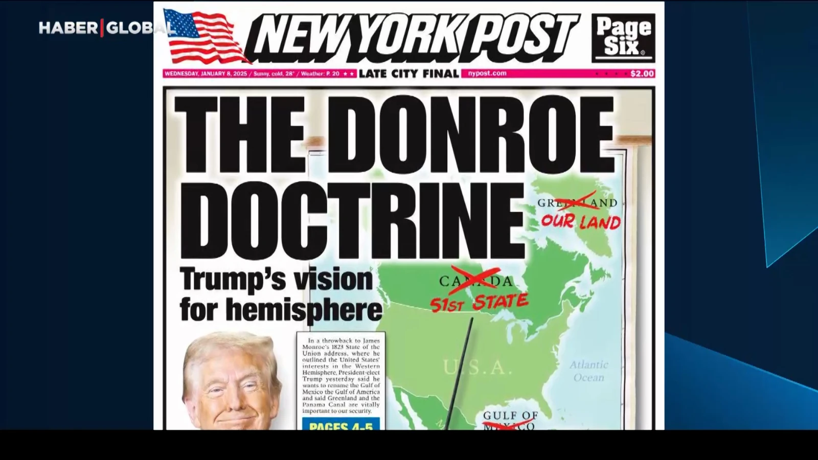 203 yıllık politikaya Trump güncellemesi: "Monroe oldu Donroe Doktrini"