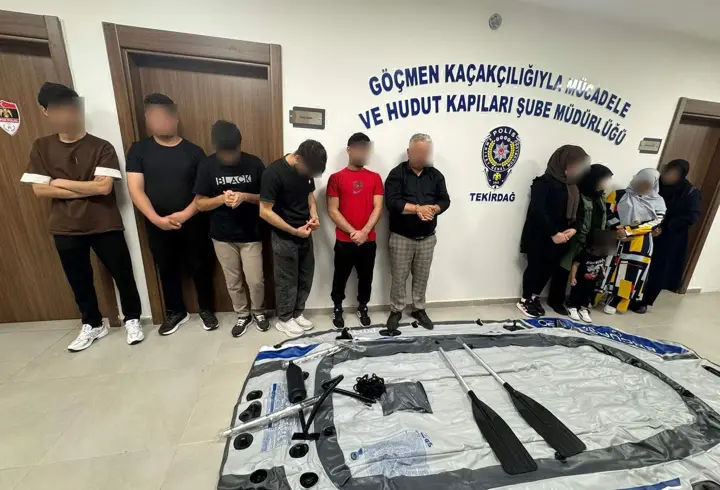 Tekirdağ'da 15 kaçak göçmen ile 2 organizatör yakalandı