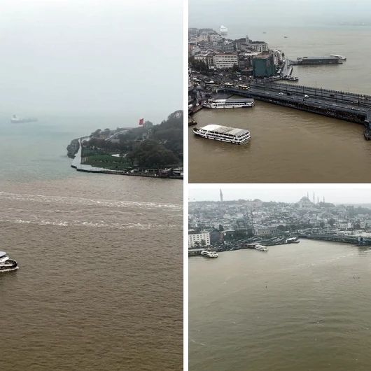 İstanbul Boğazı'nın Rengi Değişti: Sağanak Sonrası Deniz Kahverengiye Büründü