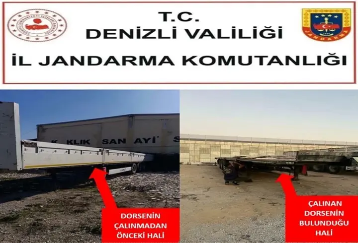 Denizli'den çalınan TIR dorsesi Konya'da bulundu; 1 tutuklama
