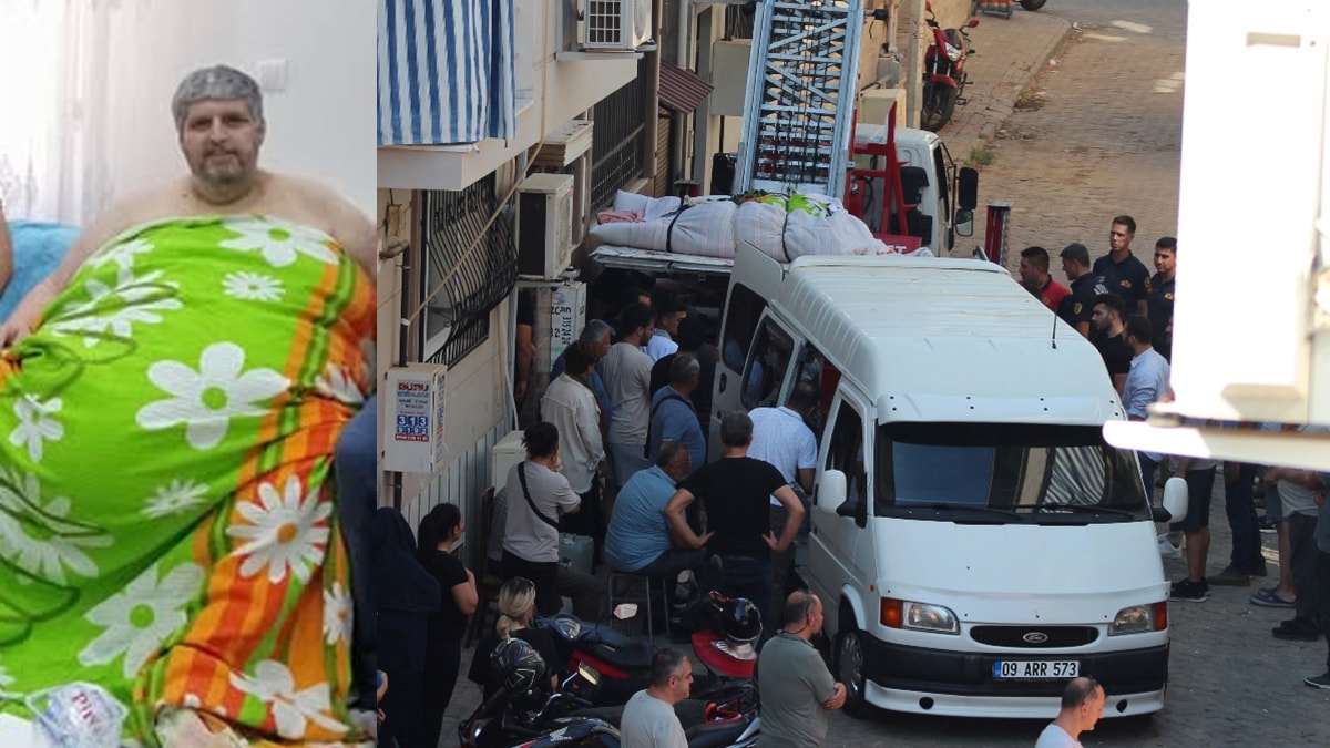 310 kiloydu! Barış'ın cenazesi yük asansörüyle evden çıkarıldı