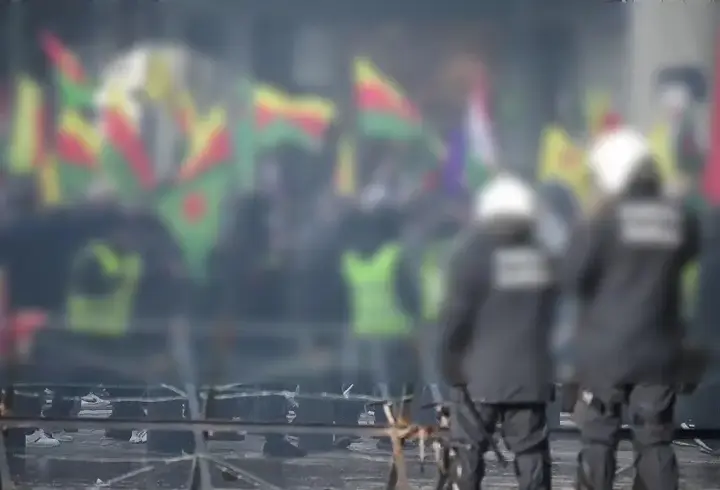 Brüksel'de polisten sert müdahale: Terör örgütü YPG destekçilerinin eylemine izin yok