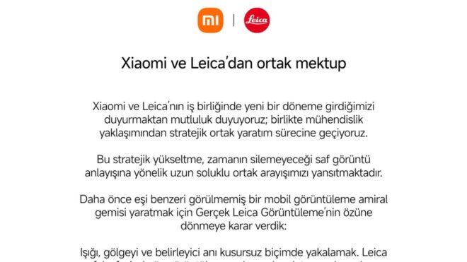 Xiaomi: “Leica ile olan iş birliğimizde yeni bir sayfa açılıyor.”