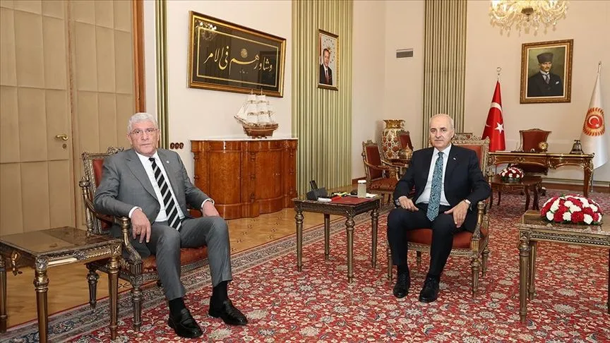 TBMM Başkanı Kurtulmuş, İYİ Parti Genel Başkanı Dervişoğlu'nu kabul etti