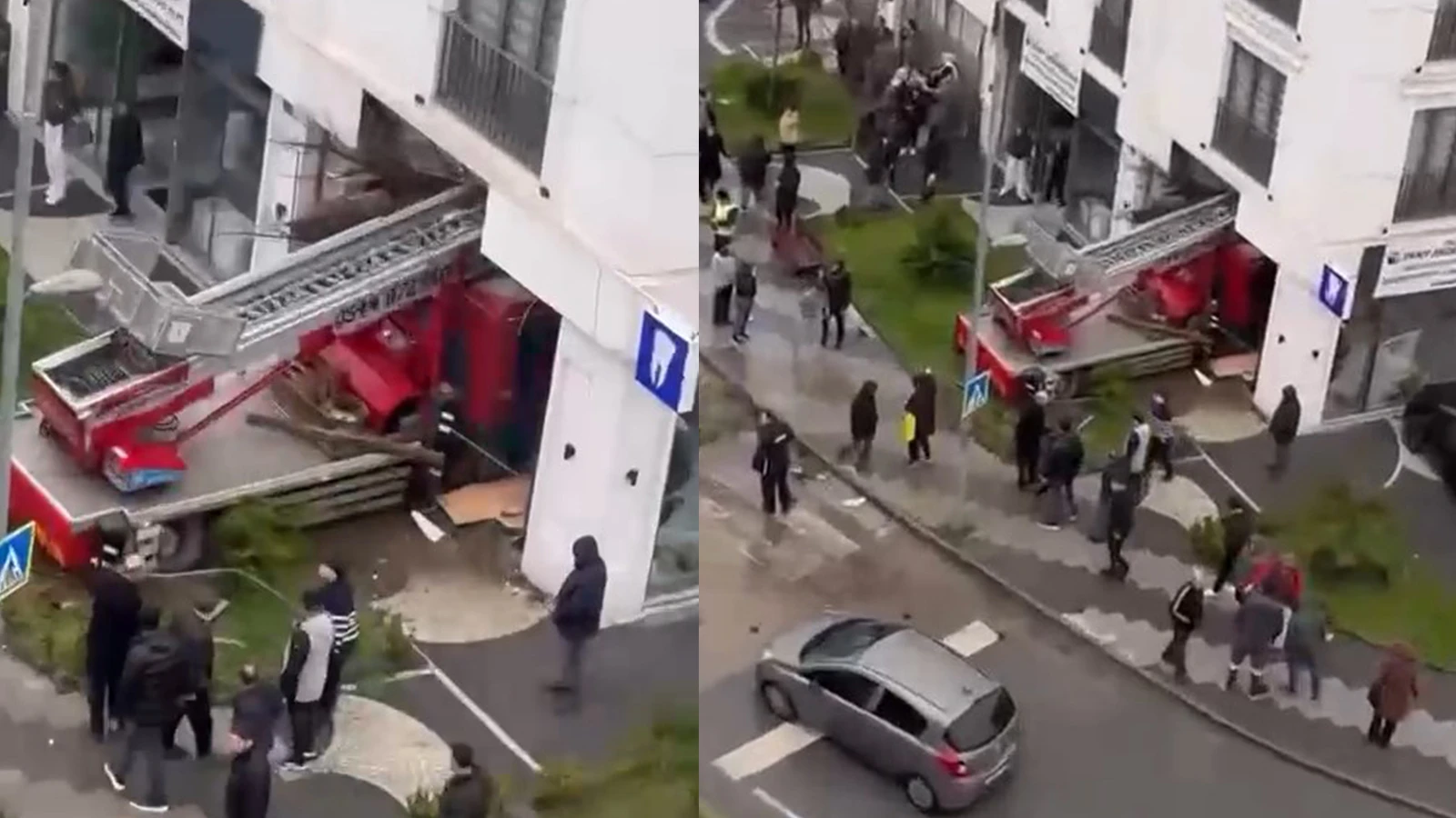 Büyükçekmece'de vinç diş polikliniğine girdi