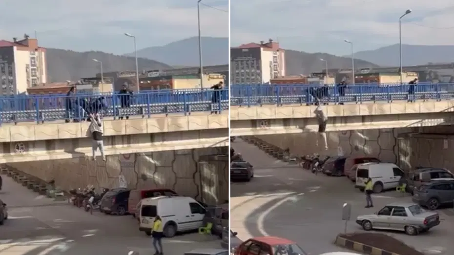 Köprüde can pazarı. Tutunamayınca yere düştü
