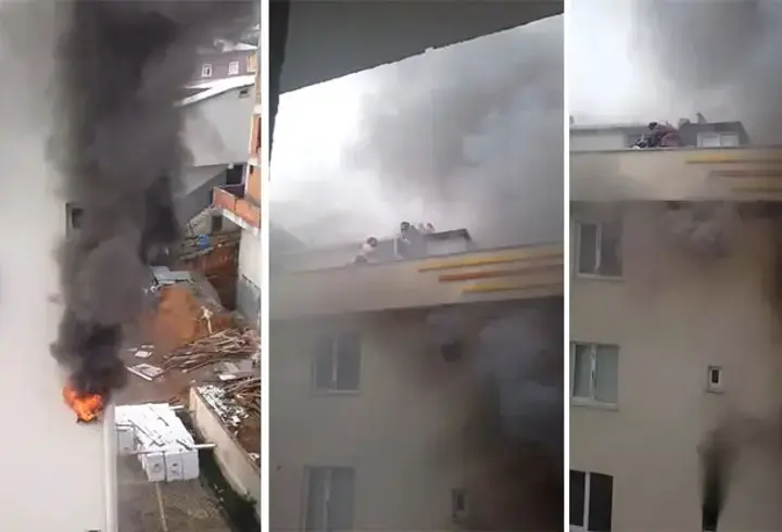 Ağlayarak o anları kaydetti: İçeride çocuklar kaldı
