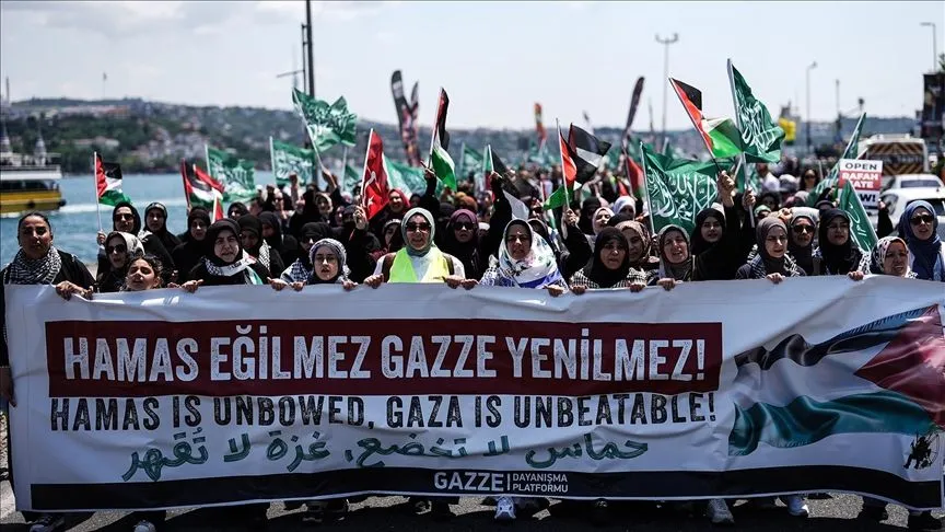 "Küresel Gazze Yürüyüşü" İstanbul'da düzenlendi