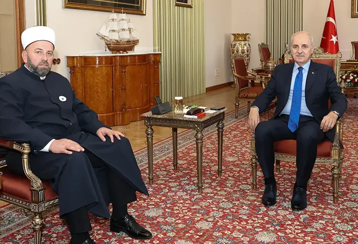 TBMM Başkanı Kurtulmuş, Karadağ İslam Birliği Başkanı Fejzic'i kabul etti