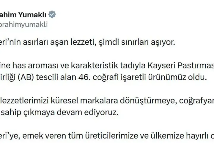 Kayseri pastırmasına AB'den coğrafi işaret tescili