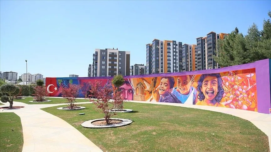 Gaziantep'te AB-Türkiye dayanışması için yapılan sanat duvarı açıldı