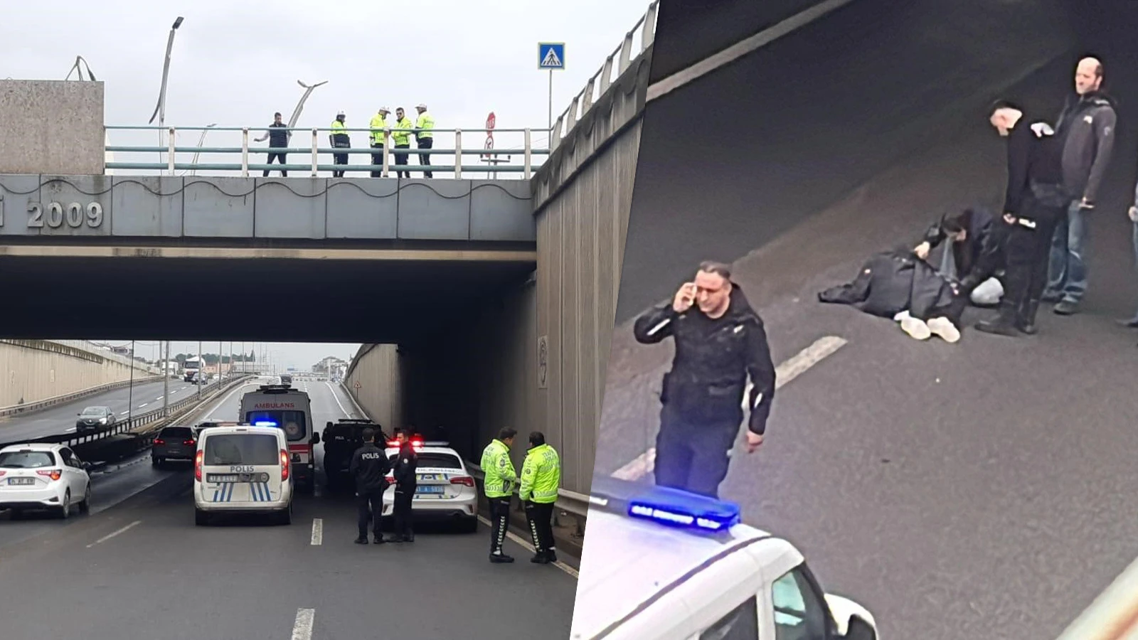 Köprüde feci olay: Genç kadın bir anda yola düştü