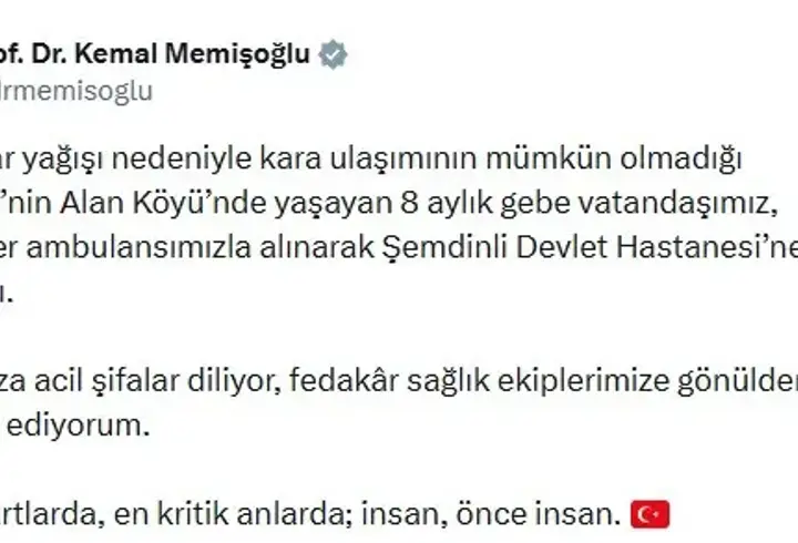 Yolu kapalı köydeki hamile kadın, ambulans helikopterle alındı