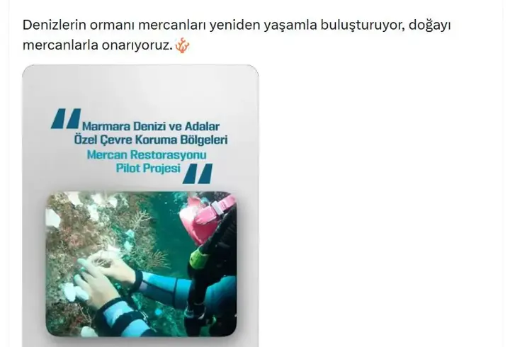 Bakan Kurum: Doğayı mercanlarla onarıyoruz