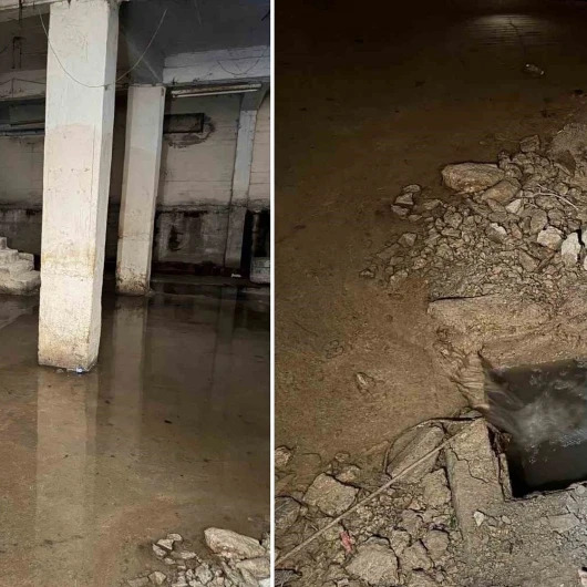 Kilis’te 12 Dairelik Binada Korkutan Manzara: 'Temel Ve Kolonlar Suyun İçinde'