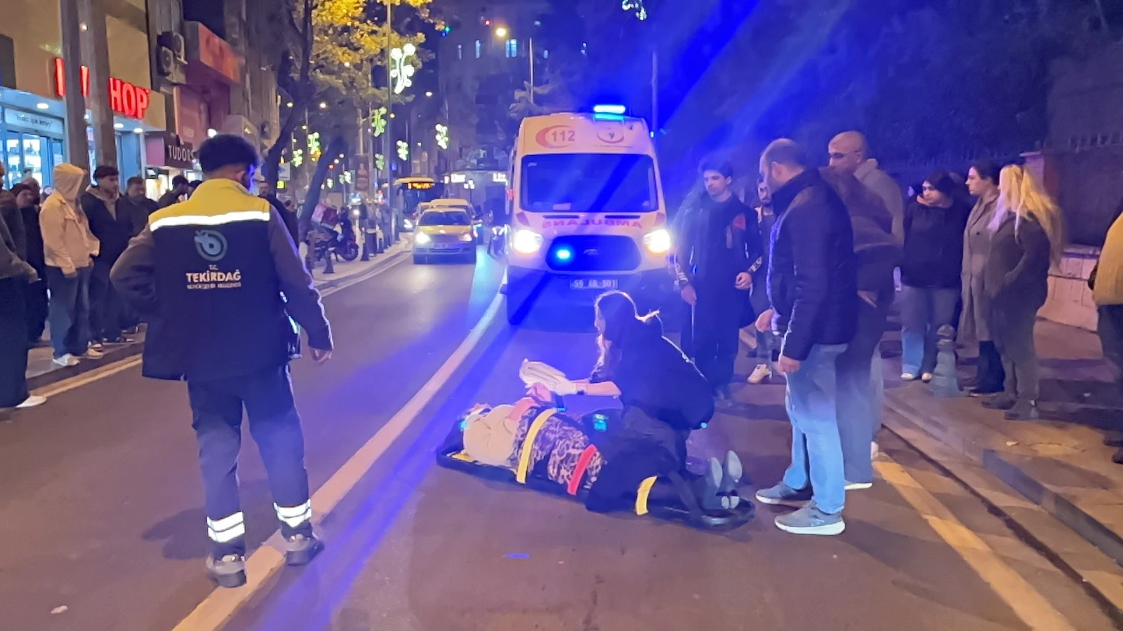 Tekirdağ'da motosikletin çarptığı yaya yaralandı