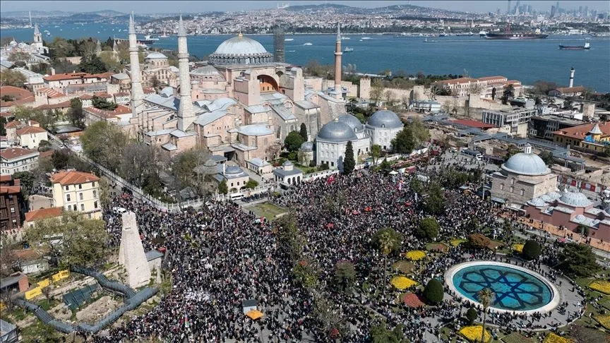Gazze'ye destek yürüyüşü düzenlendi