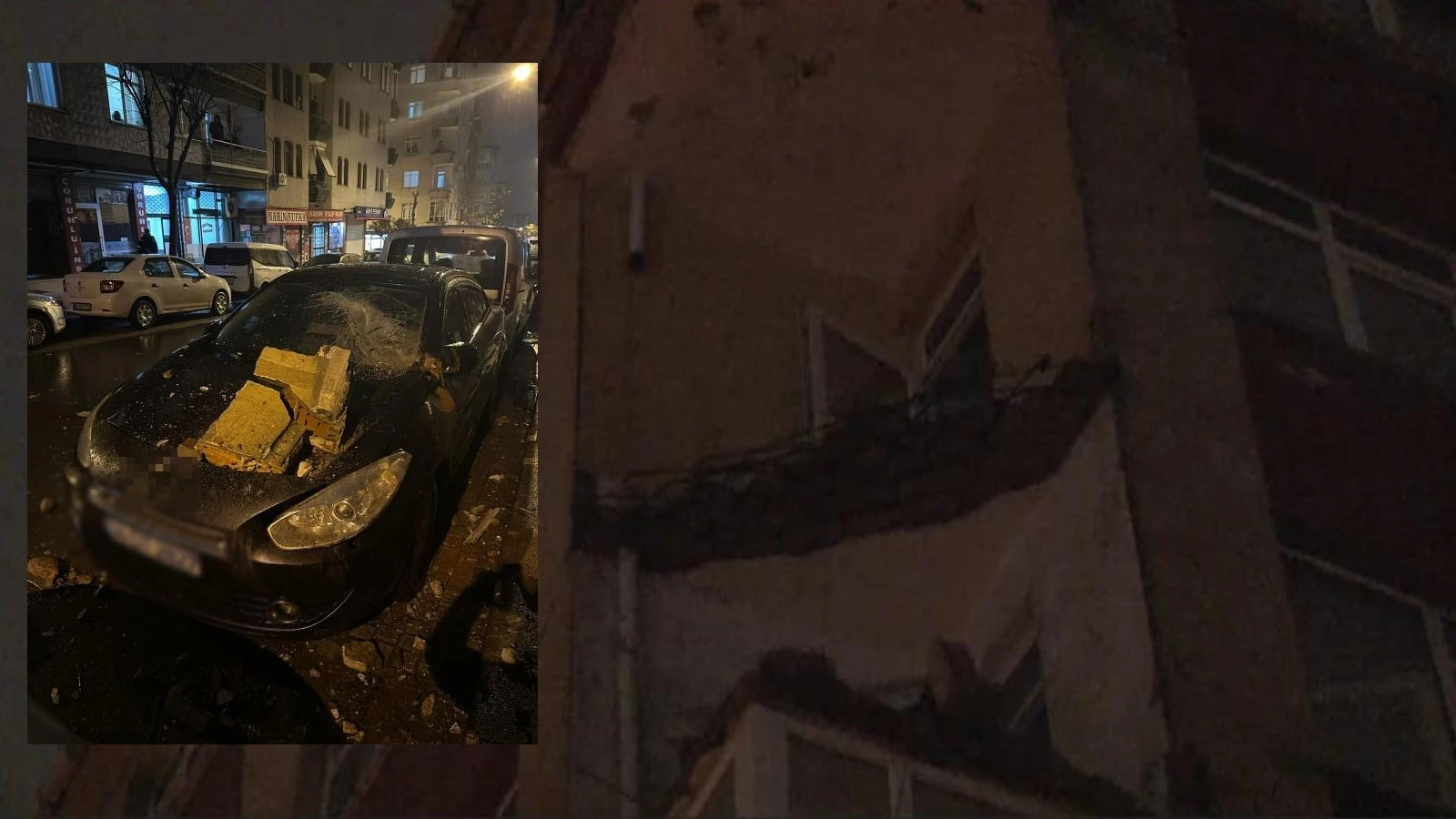 İstanbul'u sağanak vurdu! Bahçelievler'de binanın balkonu çöktü