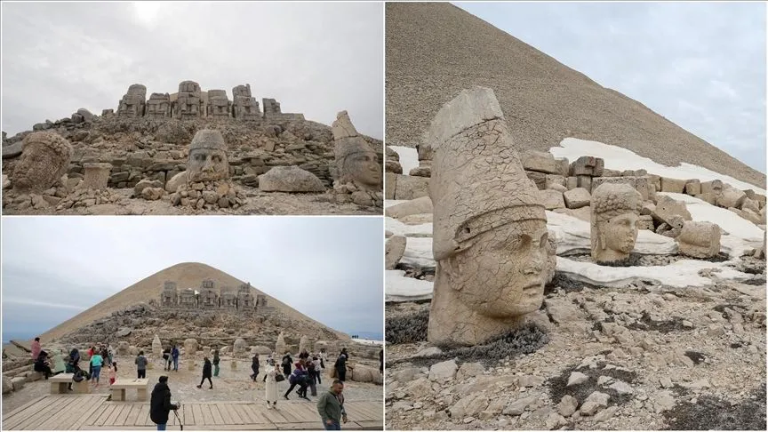 Dünya mirası Nemrut Dağı'nı bayramda 6 bin kişi ziyaret etti