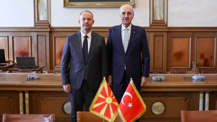 TBMM Başkanı Kurtulmuş, Kuzey Makedonya Meclis Başkanı Gaşi İle Görüştü